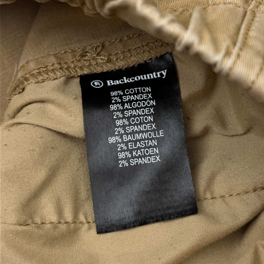 Backcountry Venture Daily Pant Mens Large Bistre Tan Stretch Cotton Twill Belted - Picture 5 of 11